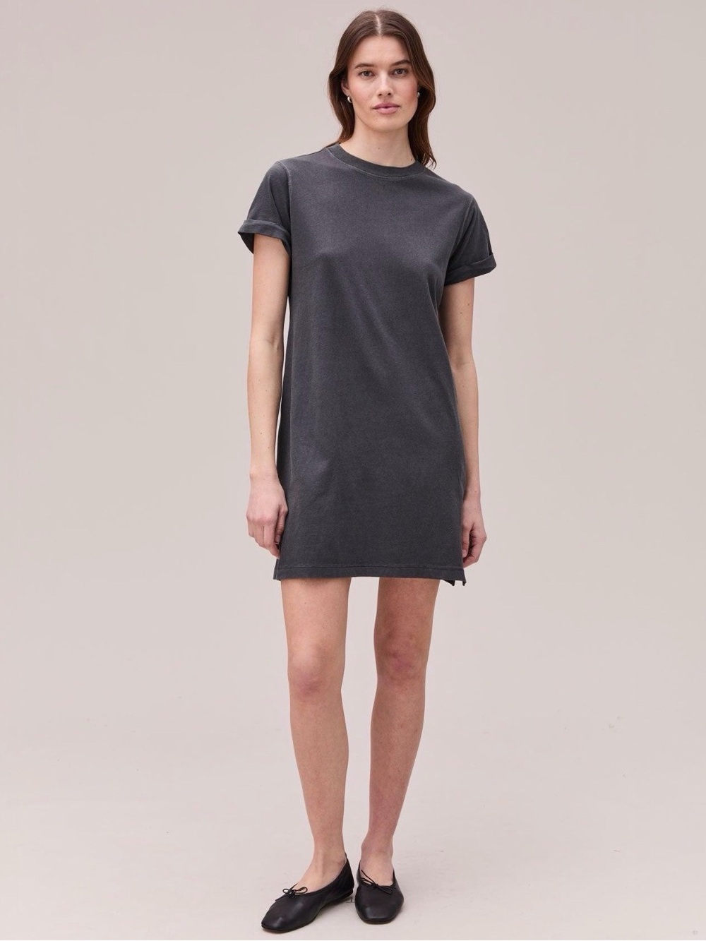 Z Supply Oversized T-Shirt Dress Gray Charcoal Cotton Size L